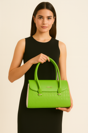 Canlı Yeşil Klasik El ve Omuz Çantası