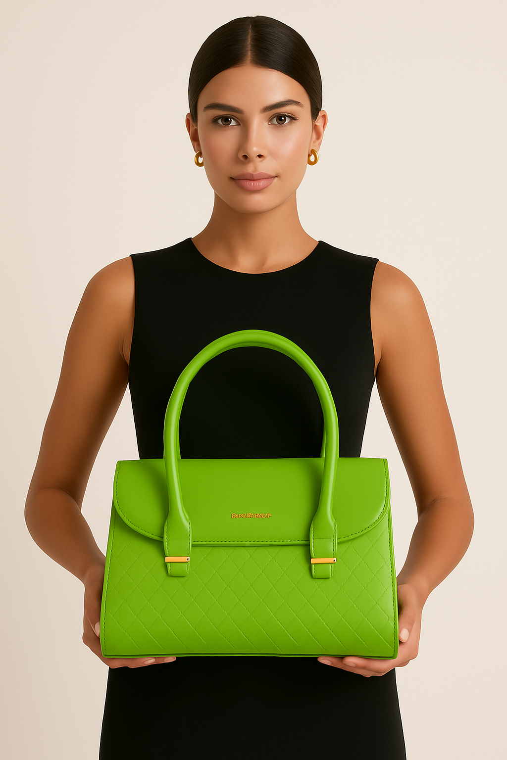 Canlı Yeşil Klasik El ve Omuz Çantası - Görsel 2