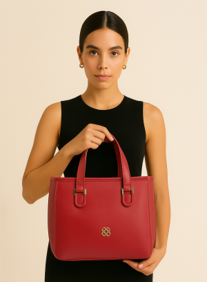 DGN Klasik Deri El Çantası - Kırmızı