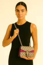 Gucci Dionysus GG Supreme Fuşya Omuz Çantası