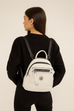 GABRIELLA Beyaz Deri Sırt Çantası