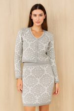 Luna Gri Desenli İkili Takım