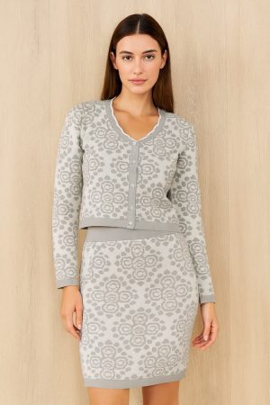 Luna Gri Desenli İkili Takım