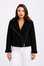 Midnight Cozy Kürklü Siyah Mont