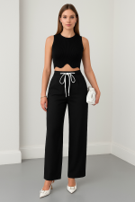 Monochrome Charm Palazzo Pantolon