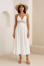 Santorini Breeze Dantel Elbise