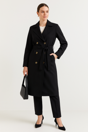 Urban Black Kuşaklı Trençkot