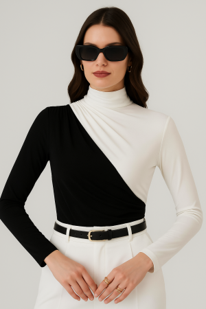 Monochrome Allure Drapeli Bluz