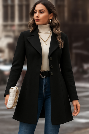 Noir Elegance Kaşe Kaban