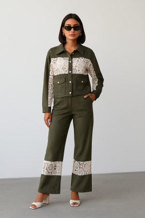 Olive Lace Elegance Takım